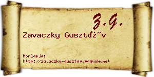 Zavaczky Gusztáv névjegykártya