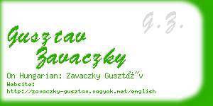 gusztav zavaczky business card